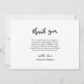 モダンでエレガントなお礼スクリプト写真 サンキューカード (裏面)