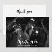 モダンでエレガントなお礼スクリプト写真 サンキューカード (正面/裏面)