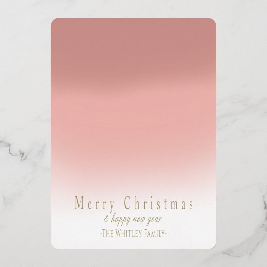 モダンでエレガントなお祝いフォトカード4枚 箔シーズンカード (裏面)