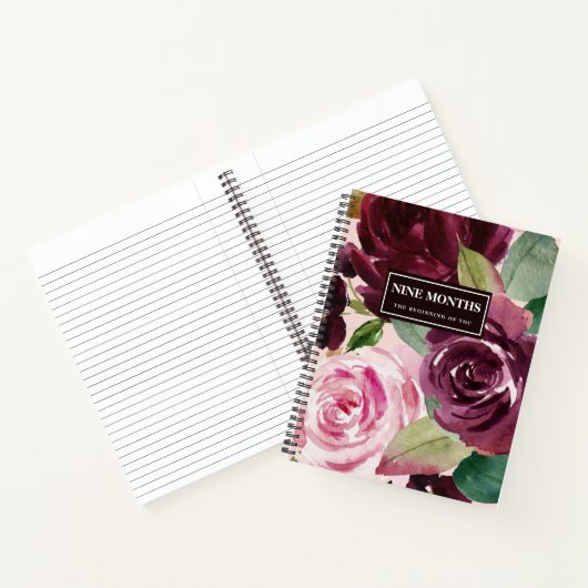 モダンでエレガントなお花の美しい妊娠ギフト ノートブック (内部)