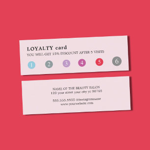 モダンでエレガントなばら色のカラフルな穿孔器の美容院 ロイヤリティカード