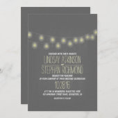 モダンでエレガントなひもは結婚式招待状をつけます 招待状 (正面/裏面)