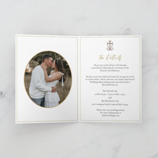 モダンでエレガントなアルメニア十字架の結婚式 招待状 (内部)