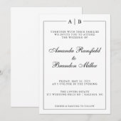 モダンでエレガントなウェディング 招待状 (正面/裏面)