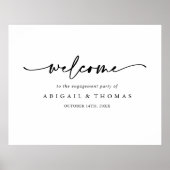 モダンでエレガントなエンゲージメントパーティーウェルカム ポスター (正面)