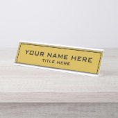 モダンでエレガントなオフィスの金ゴールドの金背景 デスクネームプレート (正面)