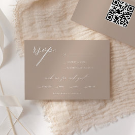 モダンでエレガントなオリーブの結婚式RSVP 招待状