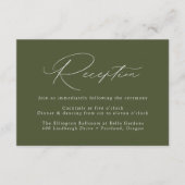 モダンでエレガントなオリーブグリーンの結婚式の披露宴 エンクロージャーカード (正面)