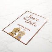 モダンでエレガントなカップルの写真 ウェディング セーブ・ザ・デート 箔招待状 (回転した状態)