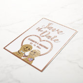 モダンでエレガントなカップルフォトウェディング セーブザデート 箔招待状 (回転した状態)