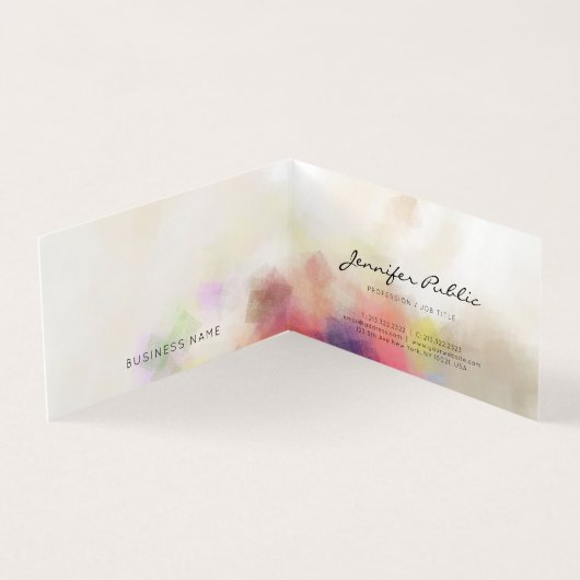 モダンでエレガントなカラフルの抽象芸術のテンプレートの原稿 名刺 (内部)