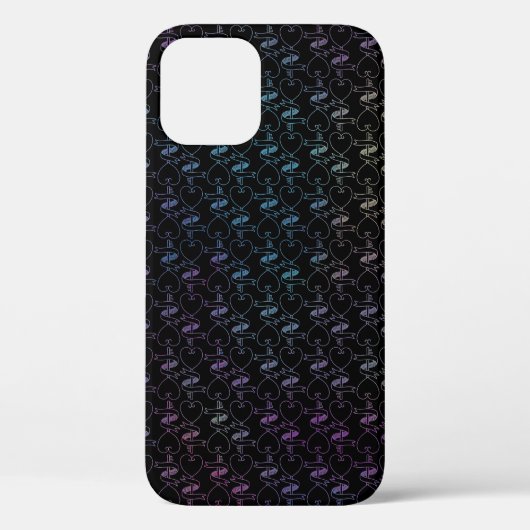 モダンでエレガントなカラフルハートと鍵のパターン | Case-Mate iPhoneケース (裏面)