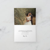 モダンでエレガントなカリグラフィーの結婚式 お礼カード サンキューカード (内部)