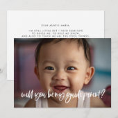 モダンでエレガントなガイド親提案写真カード 招待状 (正面/裏面)