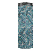 モダンでエレガントなガーリーなターコイズ スワール カスタムネーム タンブラー (裏面)