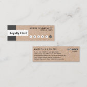 モダンでエレガントなクラフトのストライプな小型ロイヤリティカード スキニー名刺 (正面/裏面)