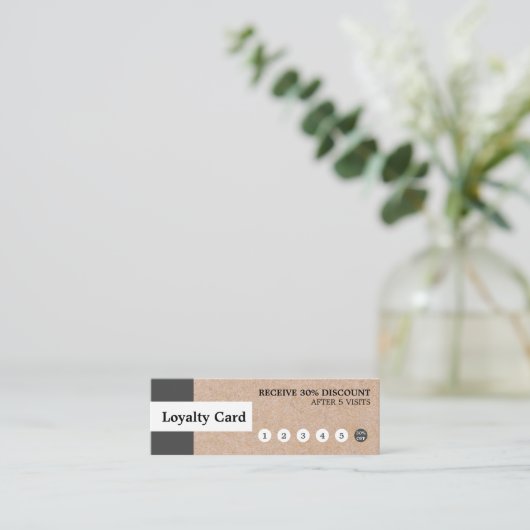 モダンでエレガントなクラフトのストライプな小型ロイヤリティカード スキニー名刺 (スタンド正面)