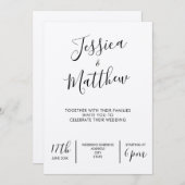 モダンでエレガントなクラフト結婚式招待状 招待状 (正面/裏面)