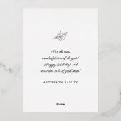 モダンでエレガントなクリスマスツリーのホリデーカード 箔シーズンカード (裏面)