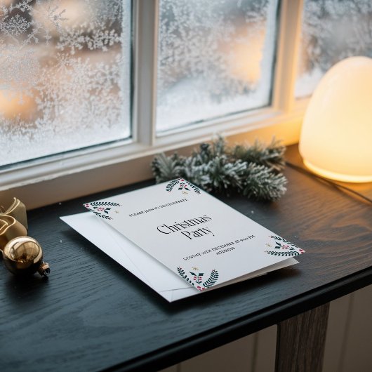 モダンでエレガントなクリスマスパーティーの招待状 シーズンカード