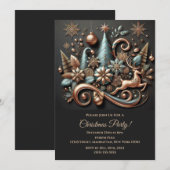 モダンでエレガントなクリスマス - ローズゴールド - 招待状 (正面/裏面)