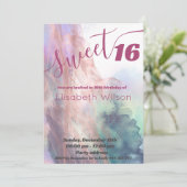 モダンでエレガントなクールな水彩画のスイート16 招待状 (スタンド正面)