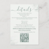 モダンでエレガントなグリーンのミニマルQRコードウェブサイト エンクロージャーカード (正面)