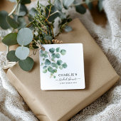 モダンでエレガントなグリーンの ブライダルシャワー フェイバータグ