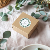 モダンでエレガントなグリーンの ブライダルシャワー ラウンドシール