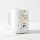 モダンでエレガントなゴールドの蜂蜜養蜂家 コーヒーマグカップ (正面左)