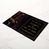 モダンでエレガントなゴールド箔のセーブ・ザ・デートカード 箔招待状 (回転した状態)