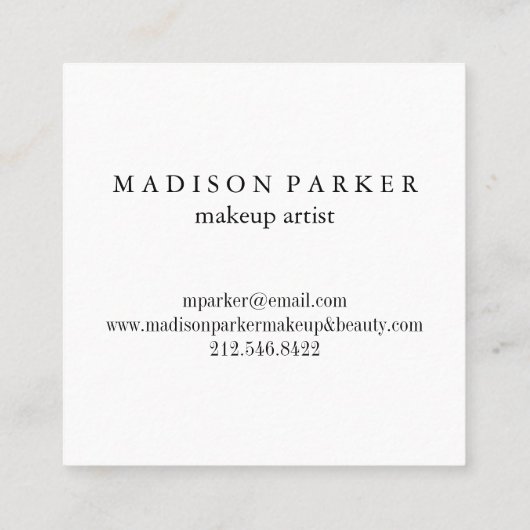 モダンでエレガントなシャンペンの抽象的な美しいのスタイリスト スクエア名刺 (裏面)