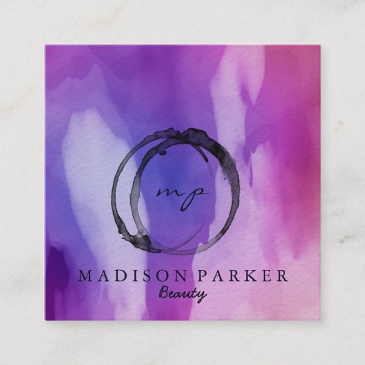 モダンでエレガントなシャンペンの抽象的な美しいのスタイリスト スクエア名刺 (正面)