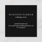 モダンでエレガントなシャンペンの抽象的な美しいのスタイリスト スクエア名刺 (裏面)