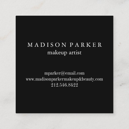 モダンでエレガントなシャンペンの抽象的な美しいのスタイリスト スクエア名刺 (裏面)