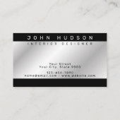 モダンでエレガントなシルバーとブラックのテンプレートビジネス 名刺 (裏面)