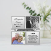 モダンでエレガントなシルバー25周年招待状 招待状 (スタンド正面)