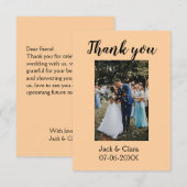 モダンでエレガントなシンプルなウェディングのお礼写真 サンキューカード (正面/裏面)