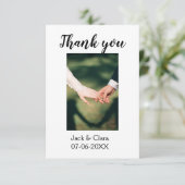 モダンでエレガントなシンプルなウェディングのお礼写真 サンキューカード (スタンド正面)