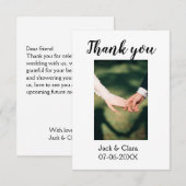 モダンでエレガントなシンプルなウェディングのお礼写真 サンキューカード (正面/裏面)