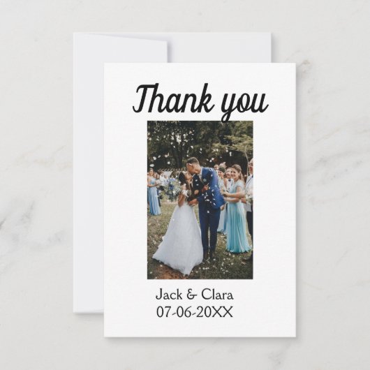 モダンでエレガントなシンプルなウェディングサンクスカード サンキューカード (正面)