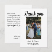 モダンでエレガントなシンプルなウェディングサンクスカード サンキューカード (正面/裏面)
