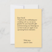 モダンでエレガントなシンプルなウェディングサンクス写真 サンキューカード (裏面)