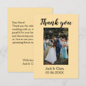 モダンでエレガントなシンプルなウェディングサンクス写真 サンキューカード (正面/裏面)
