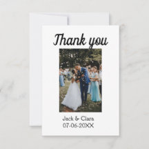 モダンでエレガントなシンプルなウェディングサンクス写真