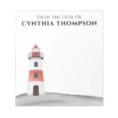 モダンでエレガントなシンプルな水彩画の灯台がかわいい ノートパッド (正面)