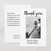 モダンでエレガントなシンプルな結婚式のお礼 サンキューカード (正面/裏面)