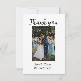 モダンでエレガントなシンプルな結婚式の感謝 サンキューカード