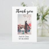 モダンでエレガントなシンプルな結婚式の感謝 サンキューカード (スタンド正面)
