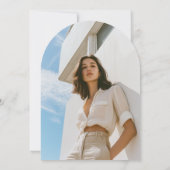 モダンでエレガントなシンプルアーチ ブライダルシャワー フォト 招待状 (裏面)